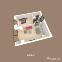 ЖК Абай — 1-ком 44,9 м² (от 13 026 800 тг)