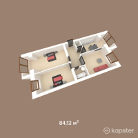 ЖК Абай — 2-ком 84,1 м² (от 24 394 800 тг)