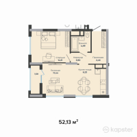ЖК Eco Park — 2-ком 52,1 м² (от 27 263 990 тг)