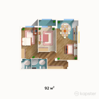 ЖК Tuba — 3-ком 92 м² (от 23 000 000 тг)