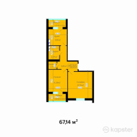 ЖК Сеним — 2-ком 67,1 м² (от 12 756 600 тг)