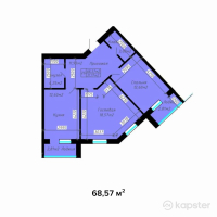 ЖК Сеним — 2-ком 68,6 м² (от 13 028 300 тг)