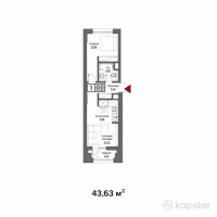 ЖК ЖанаАрка — 1-ком 43,4 м² (от 17 158 800 тг)