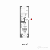 ЖК ЖанаАрка — 1-ком 47,4 м² (от 18 723 000 тг)