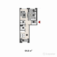 ЖК ЖанаАрка — 2-ком 64,5 м² (от 25 291 850 тг)