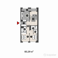 ЖК ЖанаАрка — 3-ком 83,3 м² (от 32 899 550 тг)