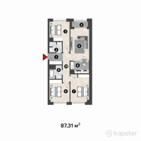 ЖК ЖанаАрка — 4-ком 87,3 м² (от 34 487 500 тг)