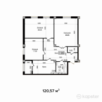 ЖК Тумар — 3-ком 120,6 м² (от 31 348 200 тг)