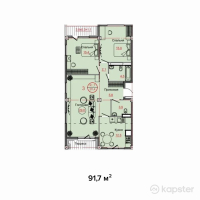 ЖК Акжар — 3-ком 91,7 м² (от 50 435 000 тг)