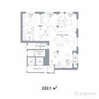 ЖК The ONE — 4-ком 222,1 м² (от 234 981 800 тг)