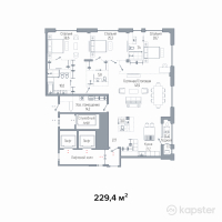 ЖК The ONE — 4-ком 229,4 м² (от 242 705 200 тг)