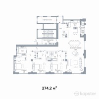 ЖК The ONE — 4-ком 274,2 м² (от 290 103 600 тг)