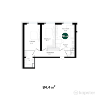 ЖК RAMS Garden — 3-ком 84,4 м² (от 101 280 000 тг)