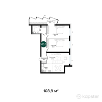 ЖК RAMS Garden — 3-ком 103,9 м² (от 124 680 000 тг)