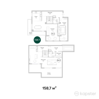 ЖК La Verde — 5-ком 158,7 м² (от 190 440 000 тг)