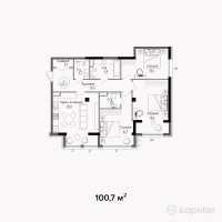 КД Grande Vie — 4-ком 100,7 м² (от 90 630 000 тг)