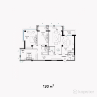 КД Grande Vie — 4-ком 130 м² (от 117 000 000 тг)