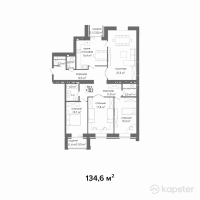 ЖК Байсанат 3 — 4-ком 134,6 м² (от 45 091 000 тг)