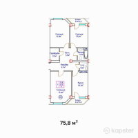 ЖК Достар Deluxe — 3-ком 75,8 м² (от 23 498 000 тг)