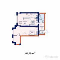 ЖК Munar Tau — 2-ком 64,4 м² (от 44 079 750 тг)