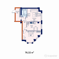ЖК Munar Tau — 2-ком 76,3 м² (от 52 279 200 тг)