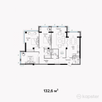 КД Grande Vie — 4-ком 132,6 м² (от 119 340 000 тг)