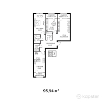 ЖК Маяк — 3-ком 95,9 м² (от 40 294 800 тг)