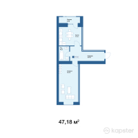 ЖК Yrys — 1-ком 47,2 м² (от 15 569 400 тг)