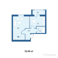 ЖК Yrys — 1-ком 55,9 м² (от 18 433 800 тг)