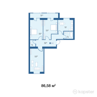 ЖК Yrys — 3-ком 86,6 м² (от 28 571 400 тг)