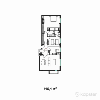 КД Abay — 3-ком 116,1 м² (от 88 816 500 тг)
