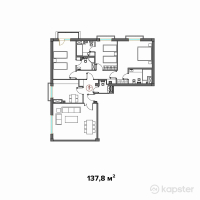КД Abay — 4-ком 137,8 м² (от 99 216 200 тг)