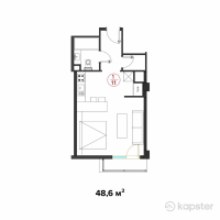 КД Abay — 1-ком 48,6 м² (от 45 927 000 тг)