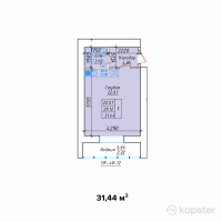 ЖК Фирдаус — 1-ком 31,4 м² (от 11 632 800 тг)