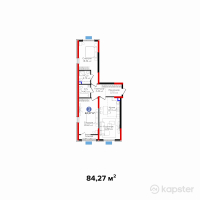 ЖК Ұлы Дала — 3-ком 84,3 м² (от 42 050 730 тг)