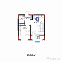 ЖК Altyn Zaman — 1-ком 45,6 м² (от 26 704 020 тг)