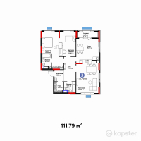 ЖК Altyn Zaman — 3-ком 111,8 м² (от 65 508 940 тг)