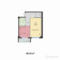 ЖК TUMAR — 1-ком 45,1 м² (от 33 053 212 тг)