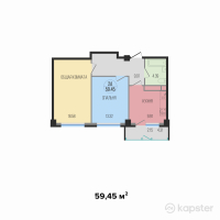 ЖК TUMAR — 2-ком 59,5 м² (от 43 541 180 тг)