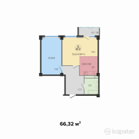 ЖК TUMAR — 2-ком 66,3 м² (от 48 572 768 тг)