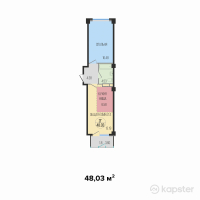 ЖК Palladium Бизнес — 2-ком 48 м² (от 43 227 000 тг)