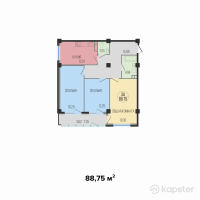 ЖК Palladium Бизнес — 3-ком 88,8 м² (от 79 875 000 тг)