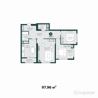 ЖК Tumar Tower Shymkent — 3-ком 98 м² (от 60 441 320 тг)