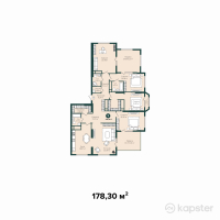 ЖК Tumar Tower Shymkent — 5-ком 178,3 м² (от 110 011 100 тг)
