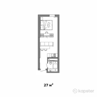 Апарт-отель Parkside Living — 1-ком 27 м² (от 35 575 092 тг)