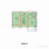 ЖК Safuan — 2-ком 55,6 м² (от 17 792 000 тг)