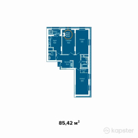 ЖК Burabay 2 — 3-ком 85,4 м² (от 32 459 600 тг)