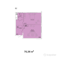ЖК Hamilton Park — 2-ком 70,4 м² (от 25 329 600 тг)