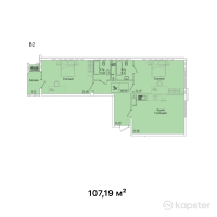 ЖК Hamilton Park — 3-ком 107,2 м² (от 38 588 400 тг)