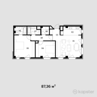 ЖК Nef Uptown — 3-ком 87,4 м² (от 113 568 000 тг)